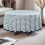 Denim and Baby Blue Round Tablecloth