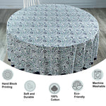 Denim and Baby Blue Round Tablecloth