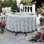 Denim and Baby Blue Round Tablecloth