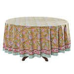 Biscotti Yellow Round Tablecloth