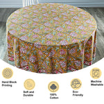 Biscotti Yellow Round Tablecloth
