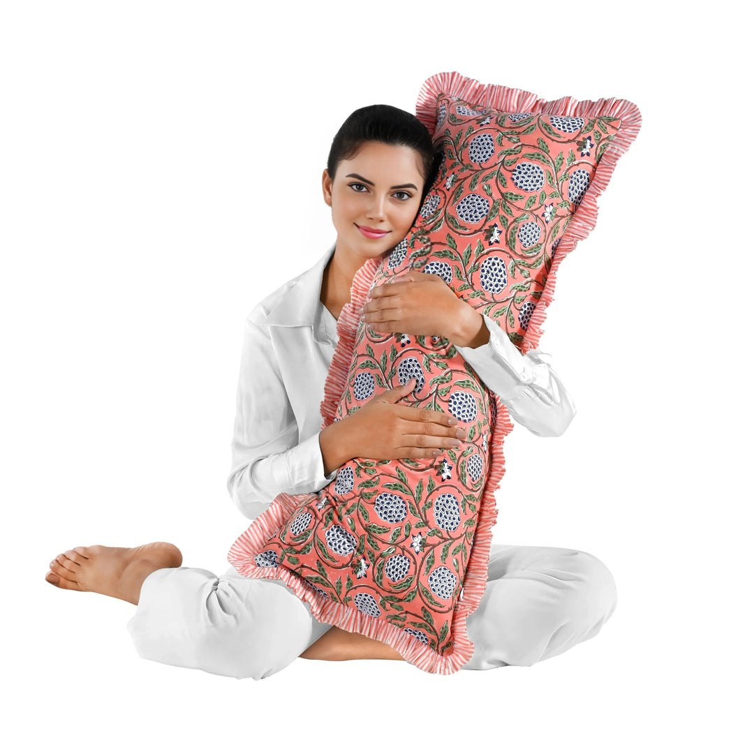 Dark Salmon Pink Sham Cover