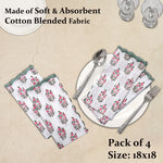 Punch Pink Scallop Embroidery Napkins