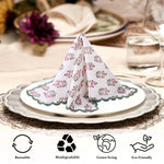 Punch Pink Scallop Embroidery Napkins
