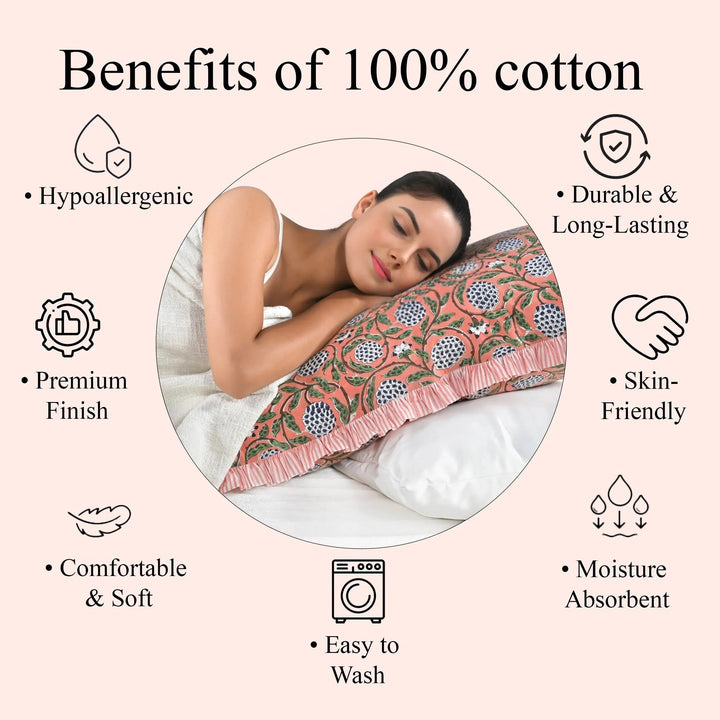 Dark Salmon Pink Sham Cover