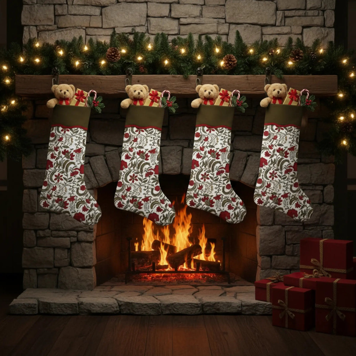 Prune Red Christmas Stocking