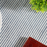 Blue Stripes, Yellow Scallop Piping Round Tablecloth