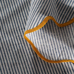 Blue Stripes, Yellow Scallop Piping Round Tablecloth