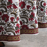 Prune Red, Army Green Round Tablecloth