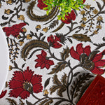 Prune Red, Army Green Round Tablecloth