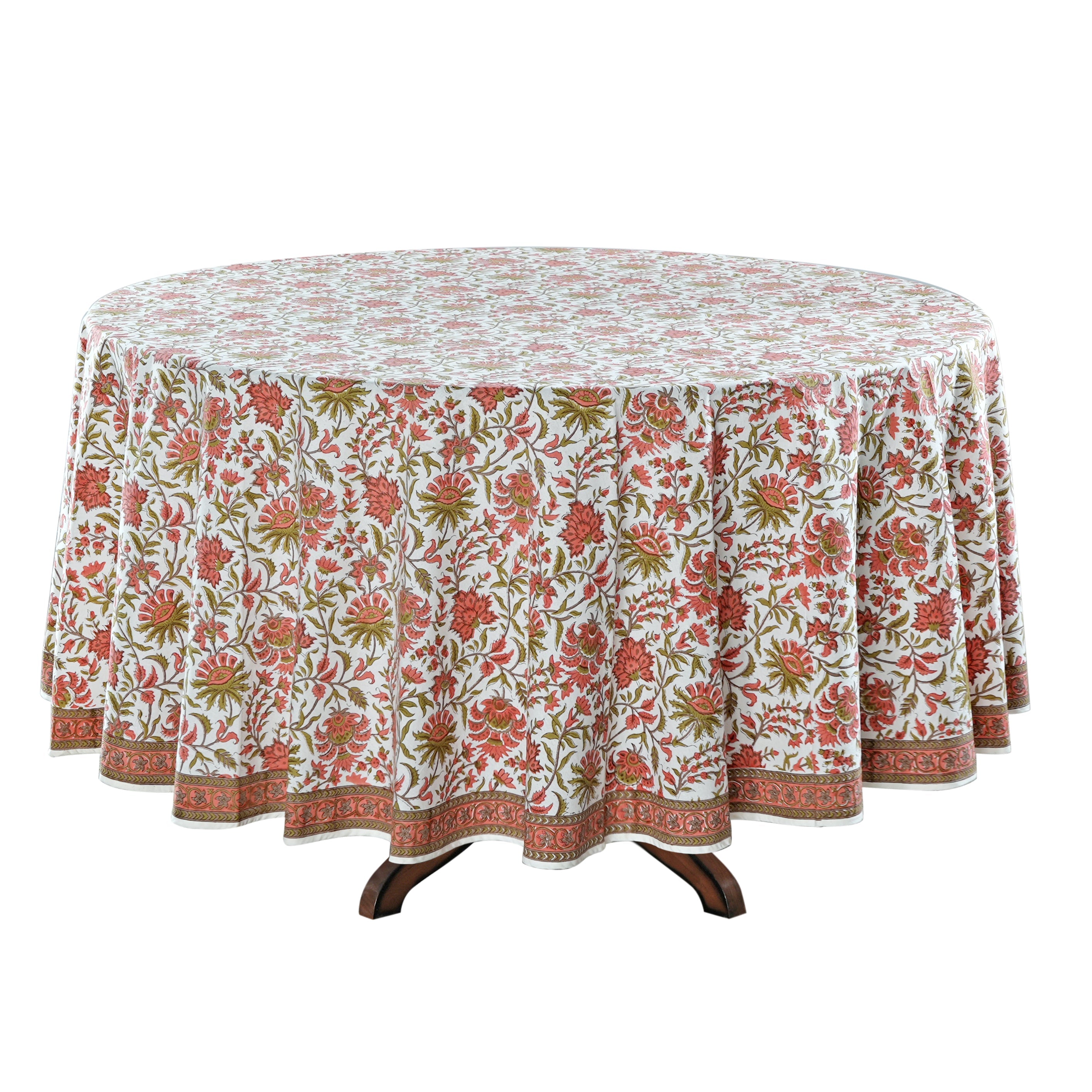 New York Pink Round Tablecloth