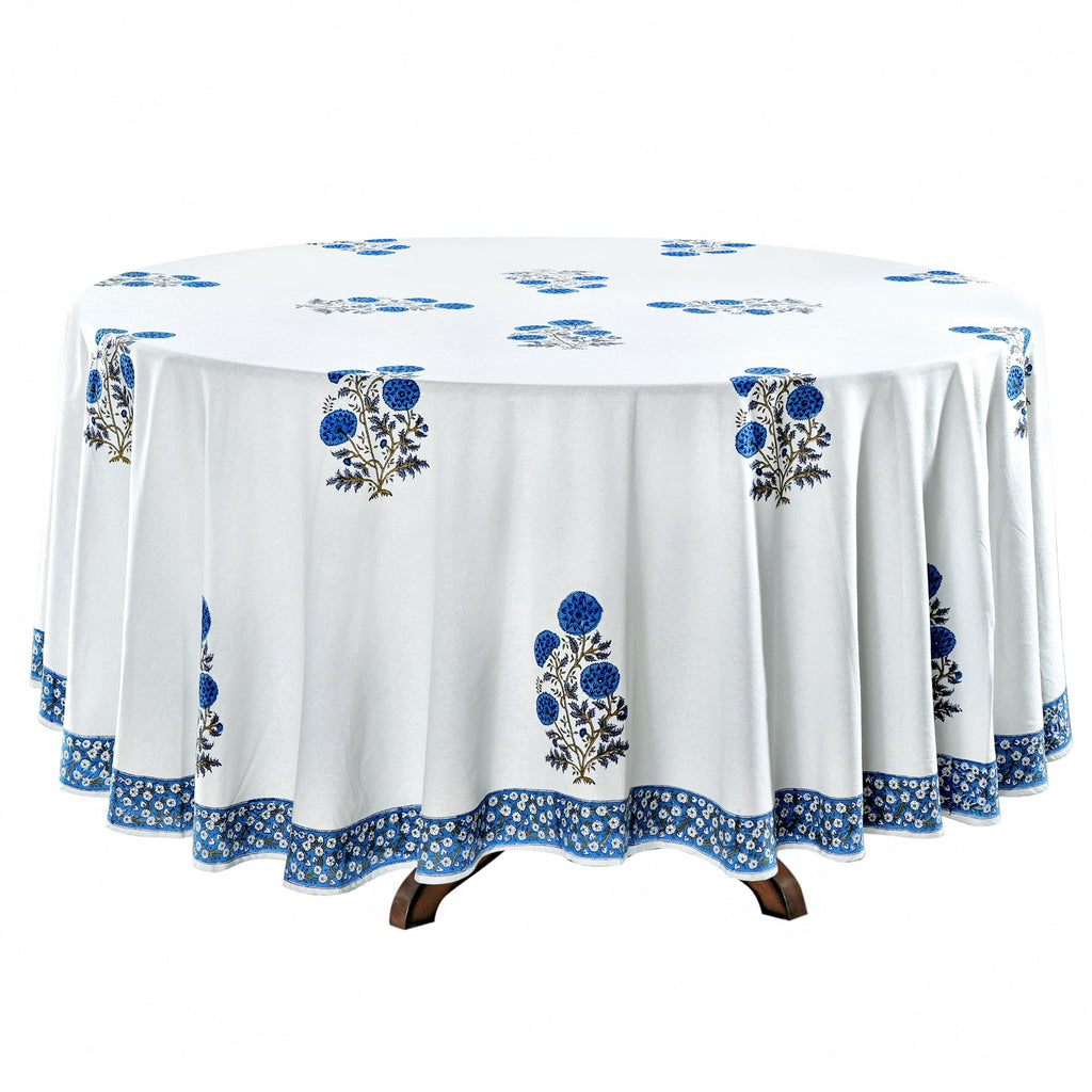 Lapis Blue Round Tablecloth