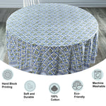 Light Steel Blue Round Tablecloth