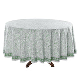 Sage Green Jaal Round Tablecloth