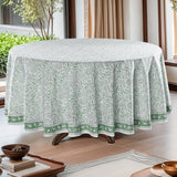 Sage Green Jaal Round Tablecloth