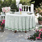 Sage Green Jaal Round Tablecloth