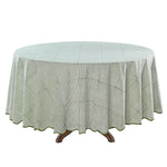 Green Stripe, Green Scallops Piping Round Tablecloth