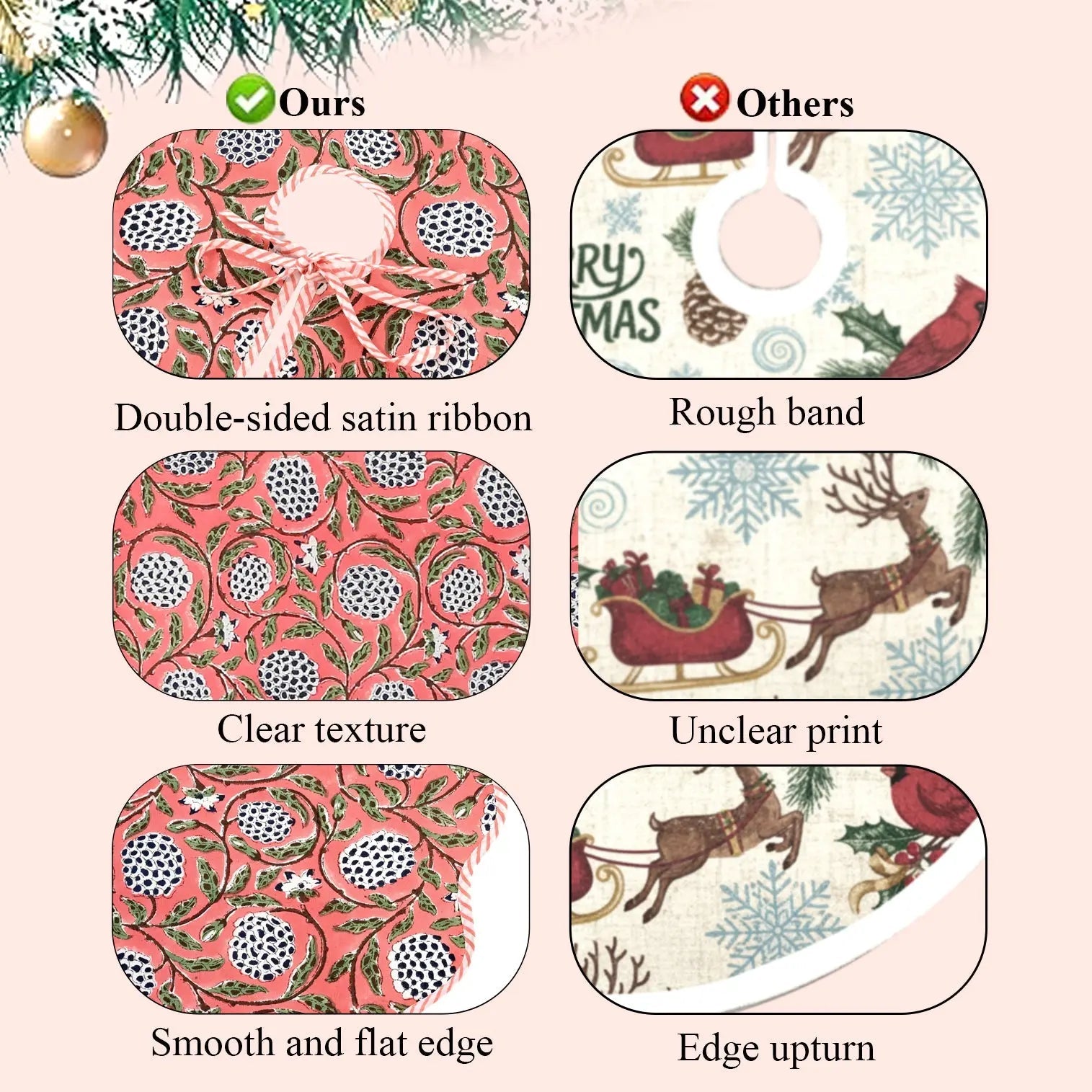 Dark Salmon Tree Skirt