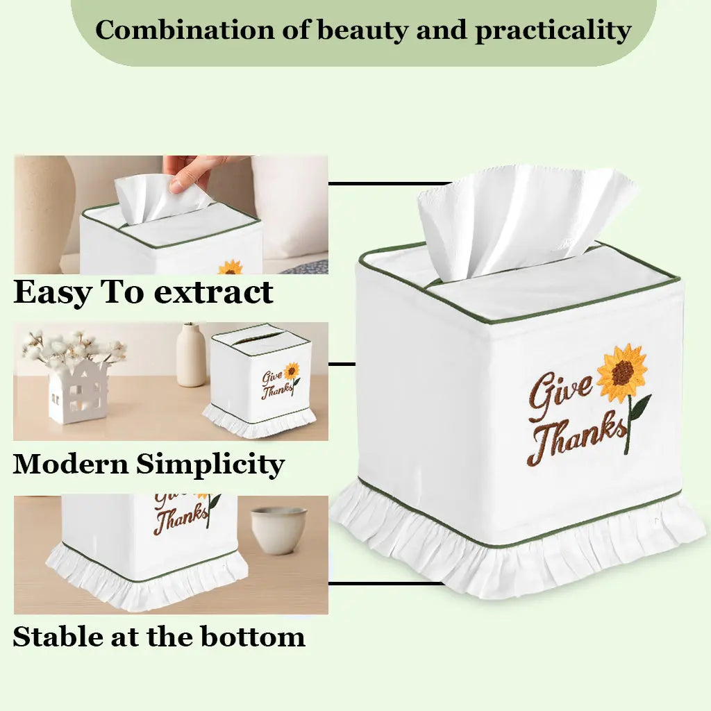 Tissue box cover with &