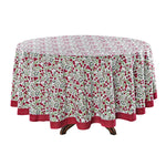 Garnet Red Cherry Print Round Tablecloth