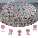 Garnet Red Cherry Print Round Tablecloth