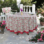 Garnet Red Cherry Print Round Tablecloth