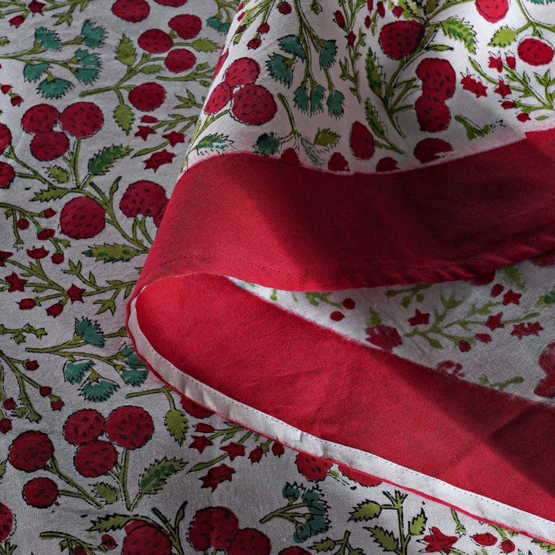 Garnet Red Cherry Print Round Tablecloth