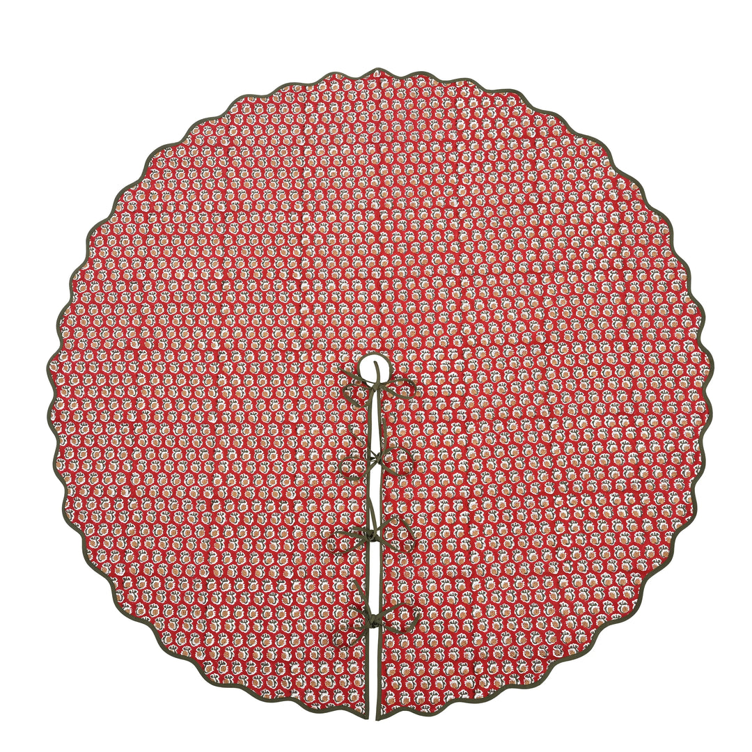 Chocolate Cosmos Red Tree Skirt