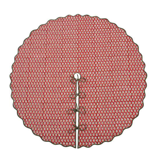 Chocolate Cosmos Red Tree Skirt