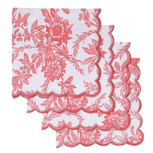 Tulip Pink Scallop Scallop Embroidery Napkins
