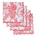 Tulip Pink Scallop Scallop Embroidery Napkins