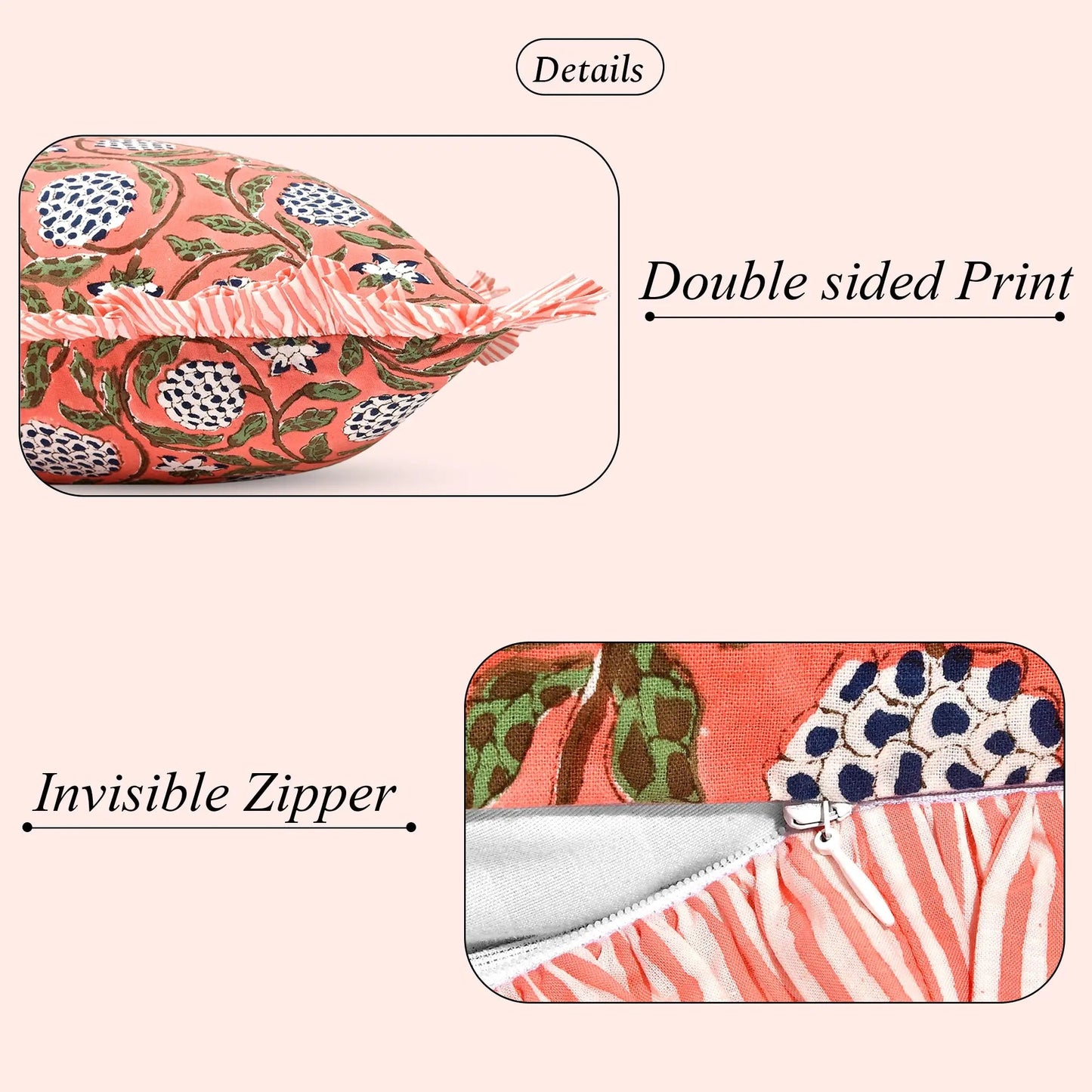 Dark Salmon Pink Sham Cover