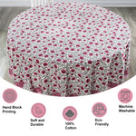 Sangria Red, Cerise Pink Pomegranate Design Round Tablecloth