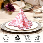 Tulip Pink Scallop Scallop Embroidery Napkins