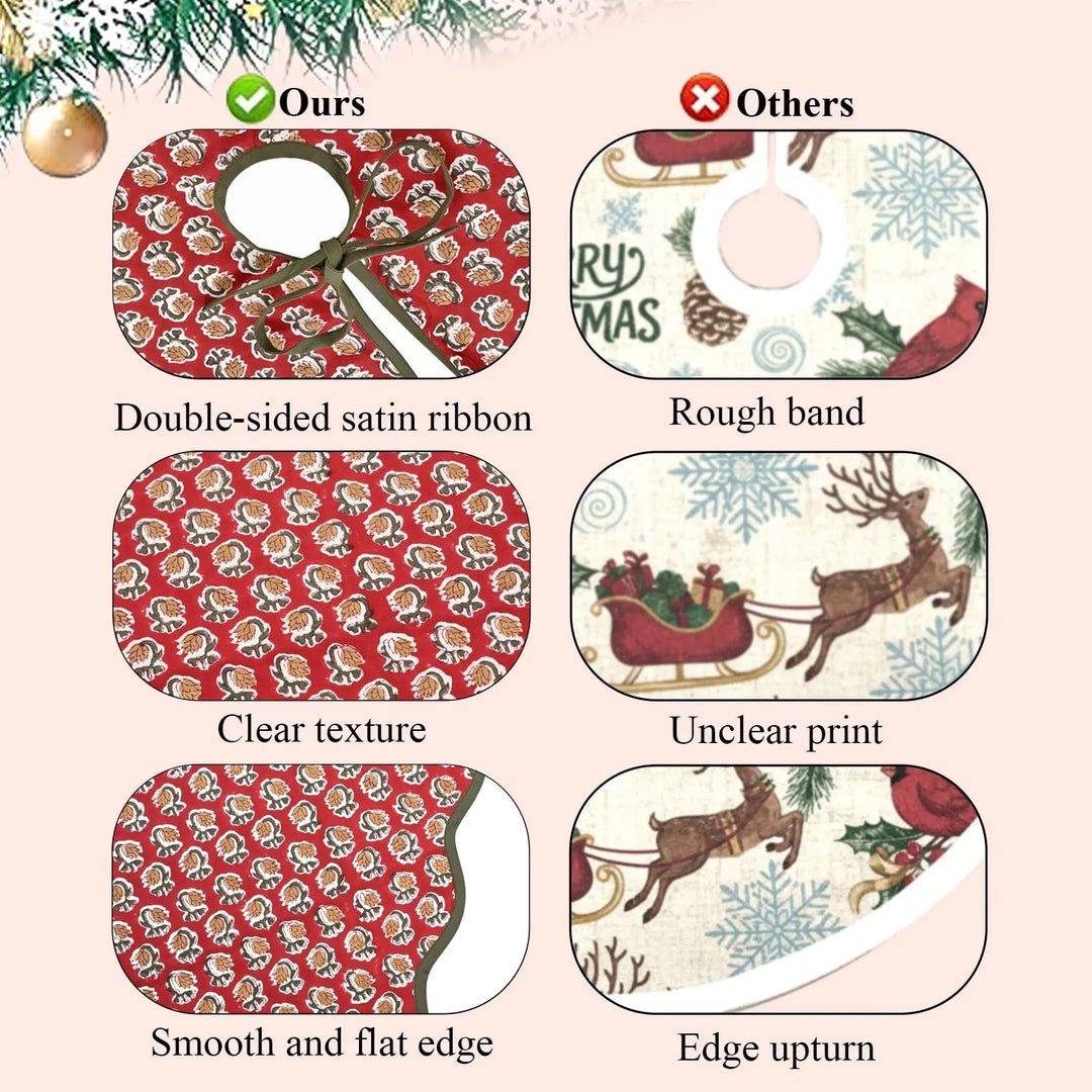 Chocolate Cosmos Red Tree Skirt