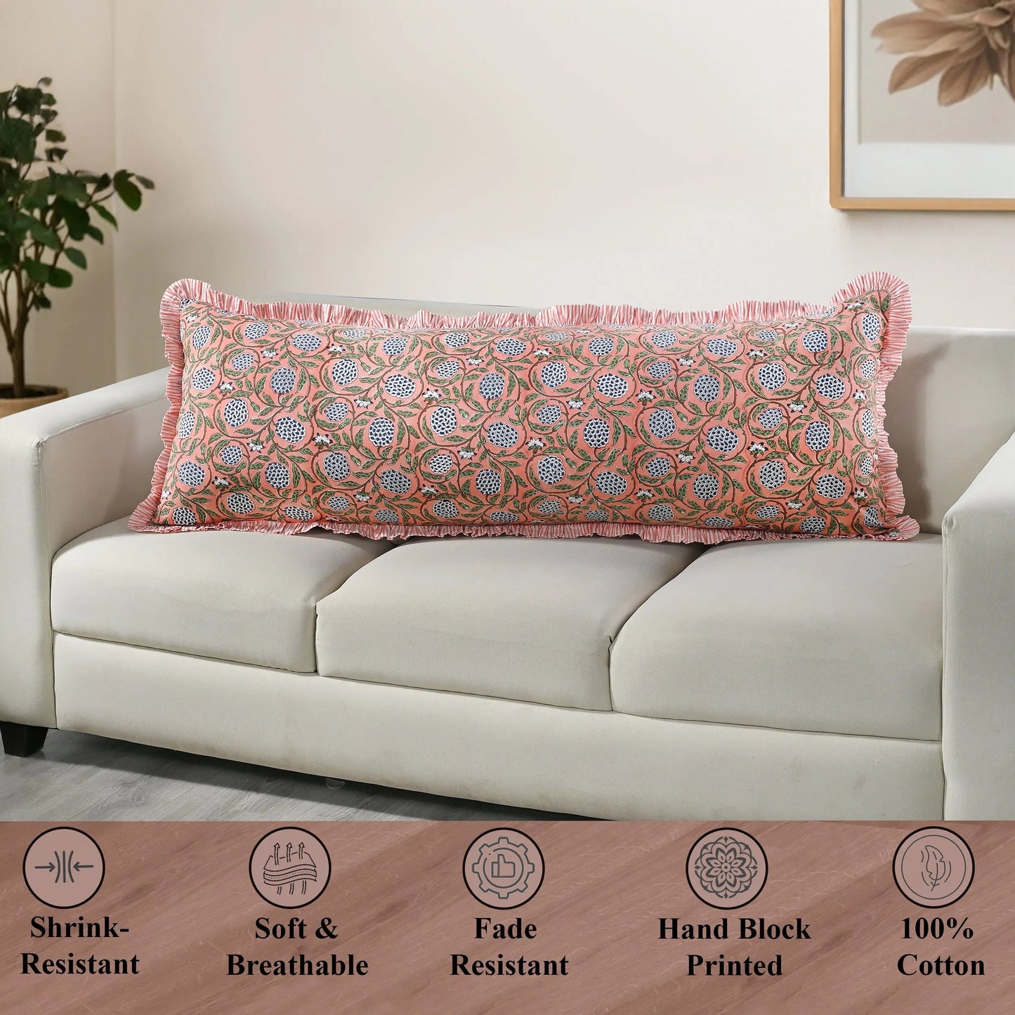 Dark Salmon Pink Sham Cover