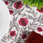 Sangria Red, Cerise Pink Pomegranate Design Round Tablecloth