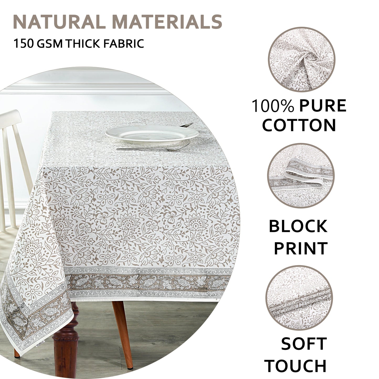 Taupe Jaal Tablecloth