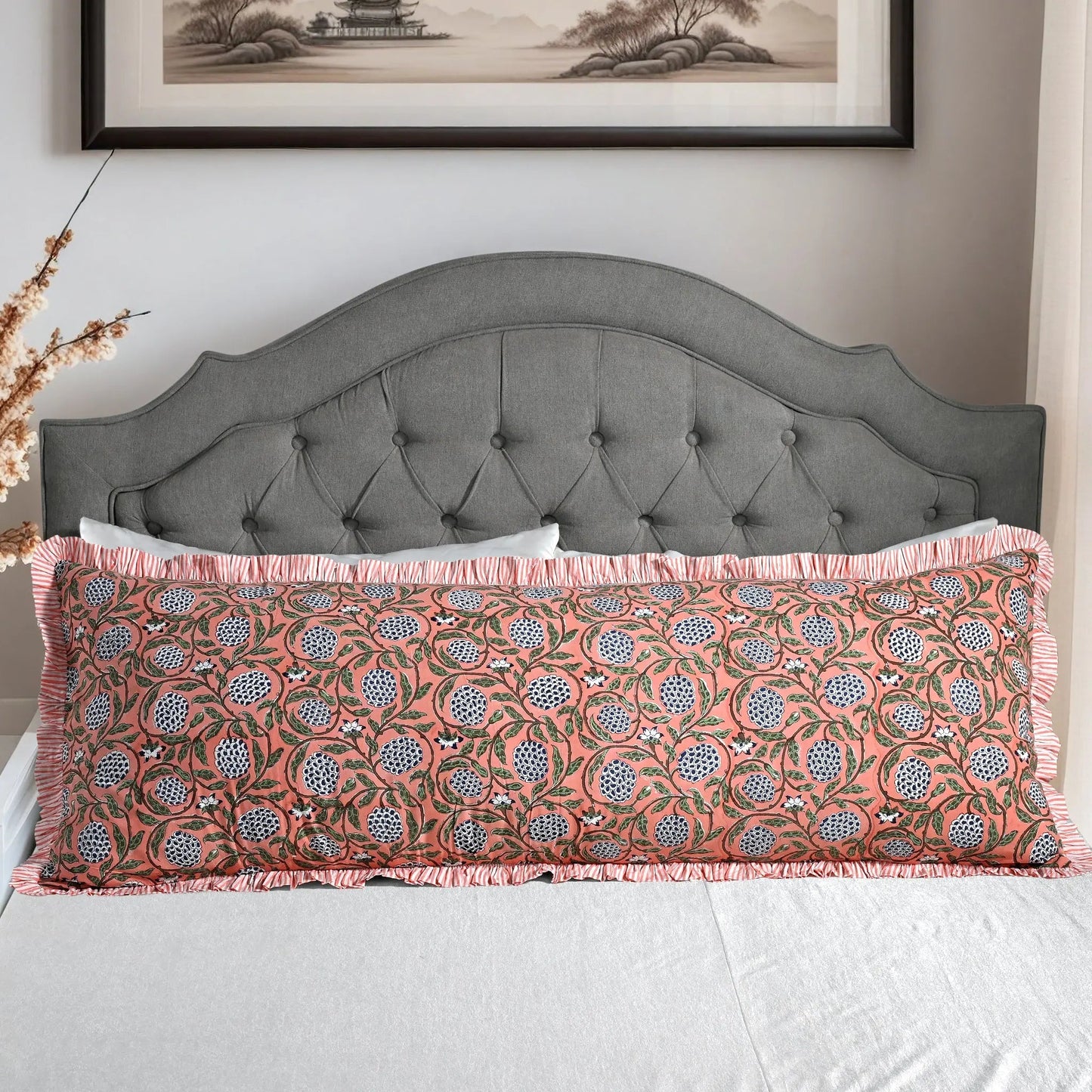 Dark Salmon Pink Sham Cover