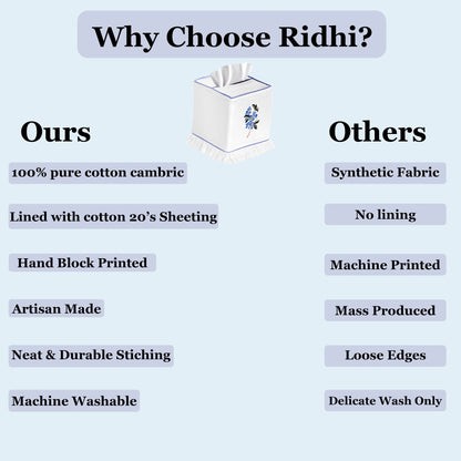 Comparison chart highlighting features of 'Ours' and 'Others' products on a light blue background.