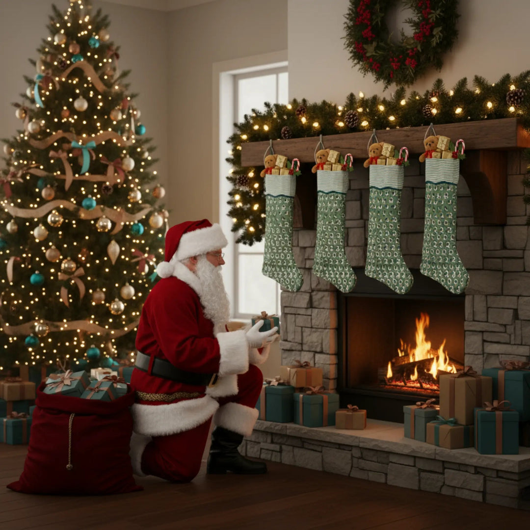 Basil Green Christmas Stockings
