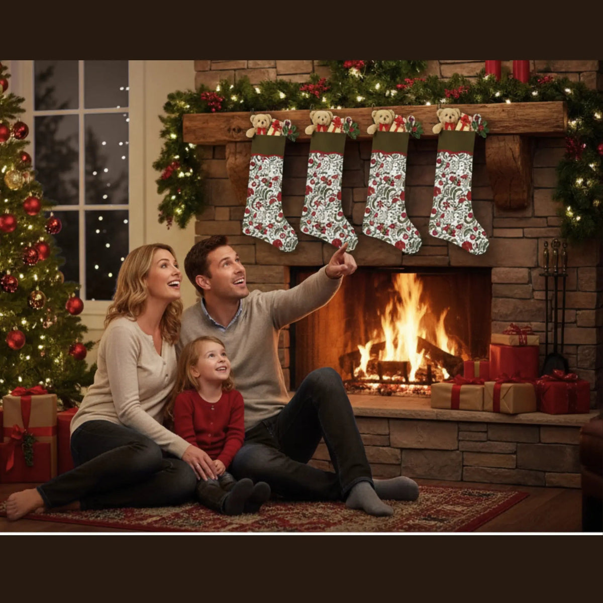 Prune Red Christmas Stocking