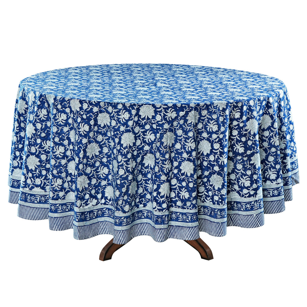Aegean Blue Round Tablecloth