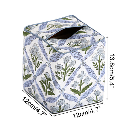 Light Steel Blue Piping Tissue Box Cover