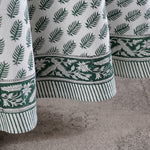 Juniper Green Leaf Print Round Tablecloth