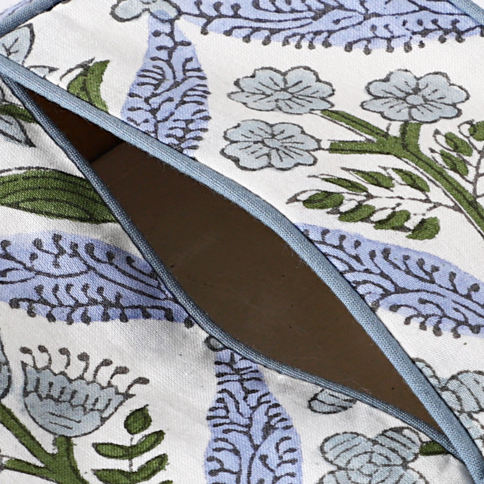 Light Steel Blue Piping Tissue Box Cover