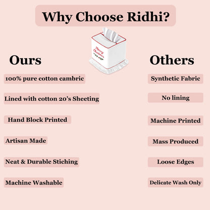 Comparison chart highlighting why ' ' products are superior to others on a pink background.