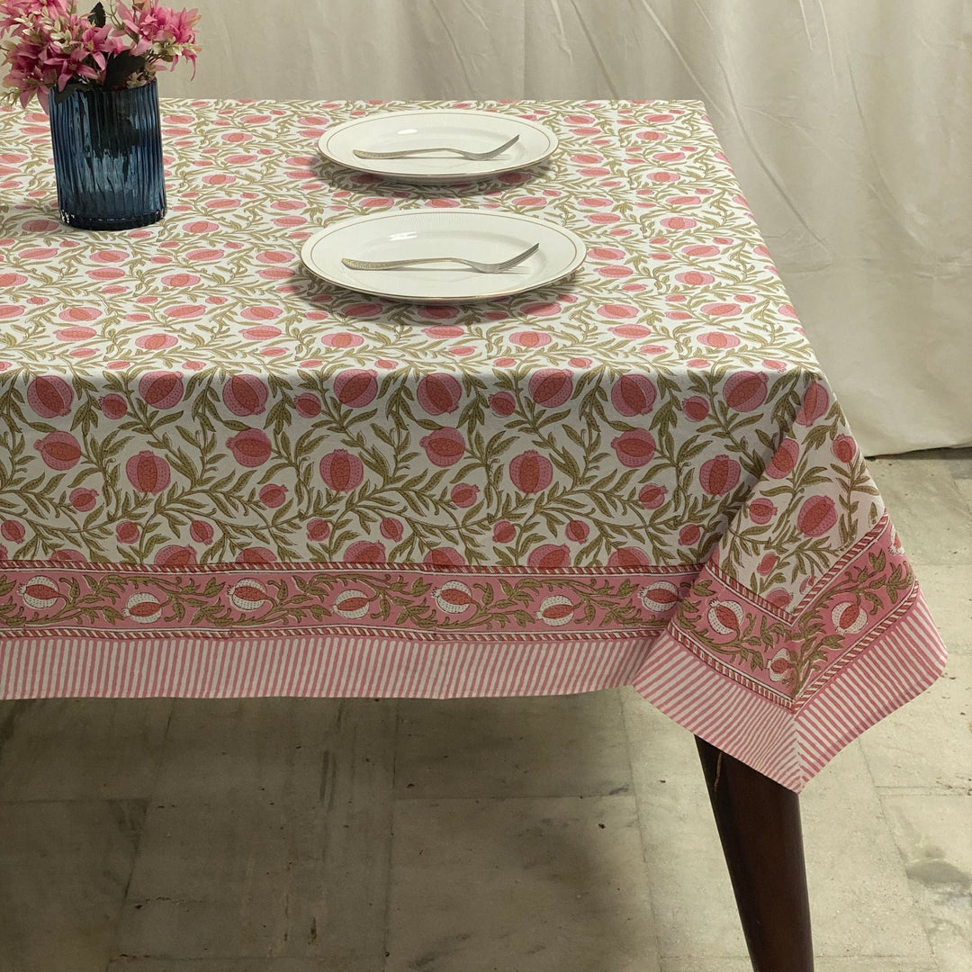 Blush Pink Pomegranate Rectangle Tablecloth