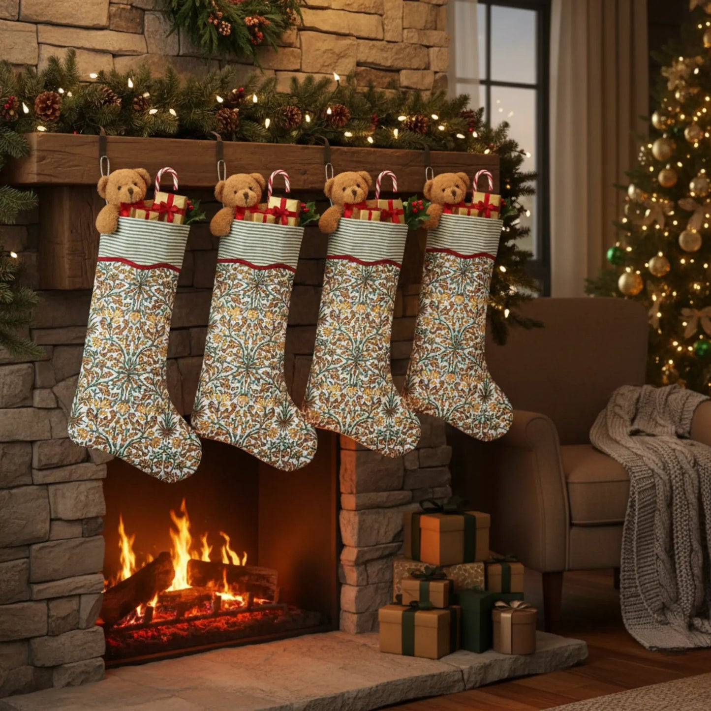 Goldenrod Yellow Christmas Stocking