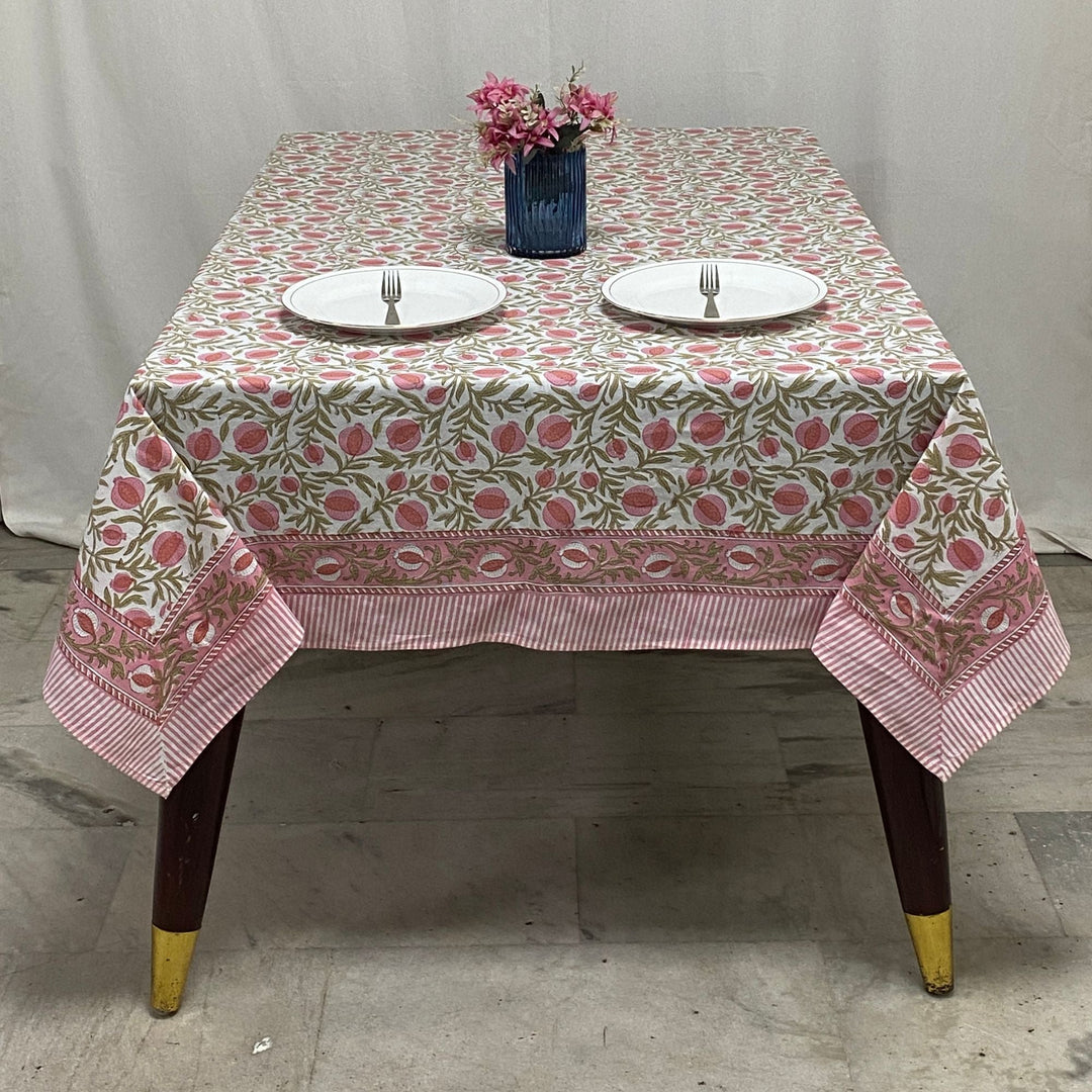 Blush Pink Pomegranate Square Tablecloth